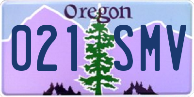 OR license plate 021SMV