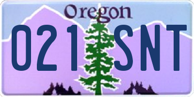 OR license plate 021SNT