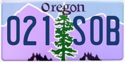 OR license plate 021SOB