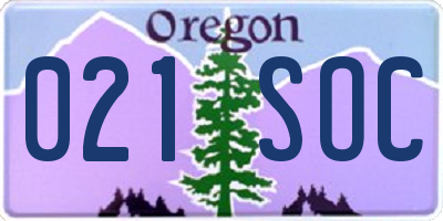 OR license plate 021SOC