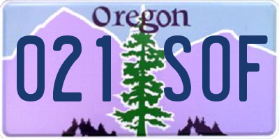OR license plate 021SOF