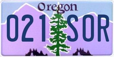 OR license plate 021SOR