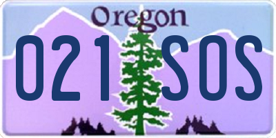 OR license plate 021SOS