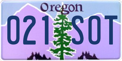 OR license plate 021SOT