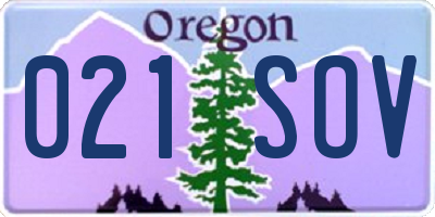 OR license plate 021SOV