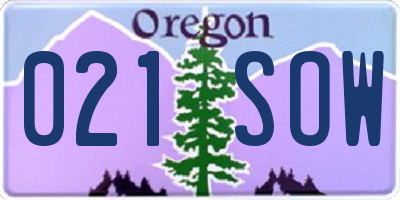 OR license plate 021SOW