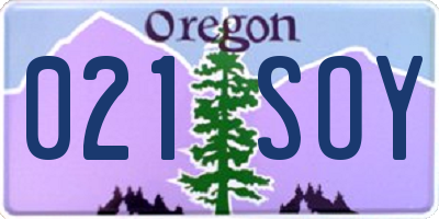OR license plate 021SOY