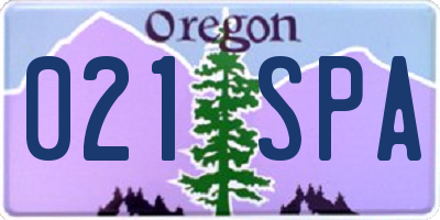 OR license plate 021SPA
