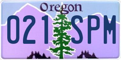 OR license plate 021SPM
