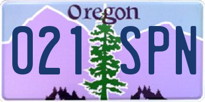 OR license plate 021SPN