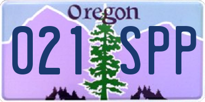 OR license plate 021SPP