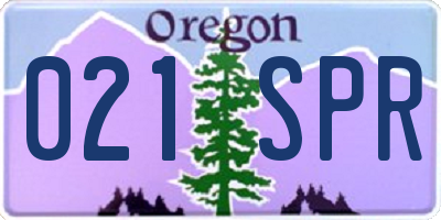 OR license plate 021SPR