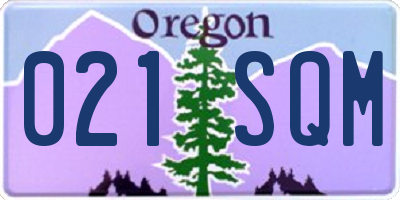 OR license plate 021SQM