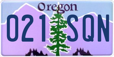 OR license plate 021SQN