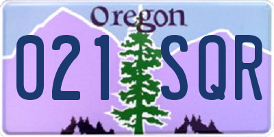 OR license plate 021SQR