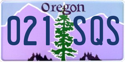 OR license plate 021SQS