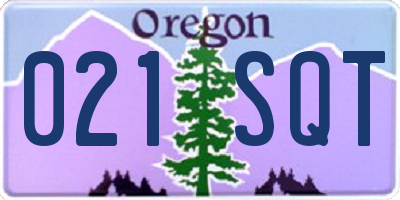 OR license plate 021SQT