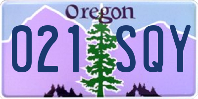 OR license plate 021SQY