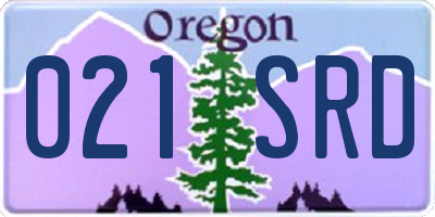 OR license plate 021SRD