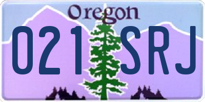 OR license plate 021SRJ