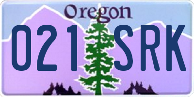 OR license plate 021SRK