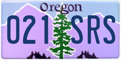OR license plate 021SRS