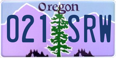 OR license plate 021SRW