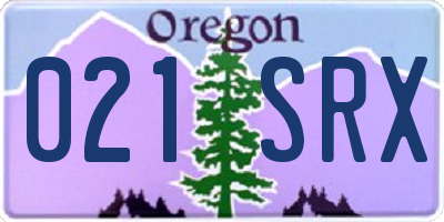 OR license plate 021SRX