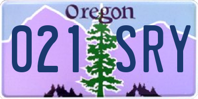 OR license plate 021SRY