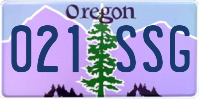 OR license plate 021SSG