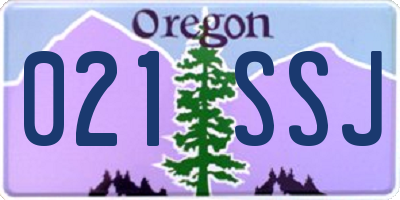 OR license plate 021SSJ