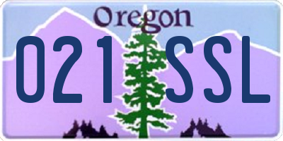 OR license plate 021SSL