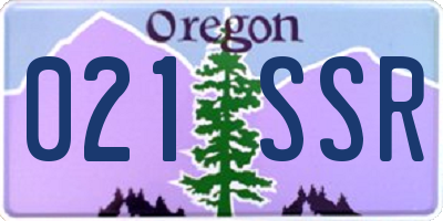 OR license plate 021SSR