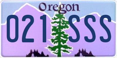 OR license plate 021SSS