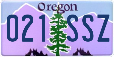 OR license plate 021SSZ