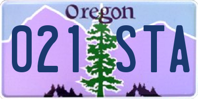 OR license plate 021STA