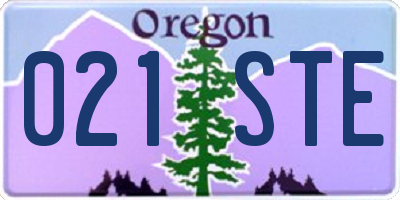 OR license plate 021STE