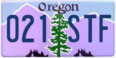 OR license plate 021STF