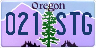 OR license plate 021STG