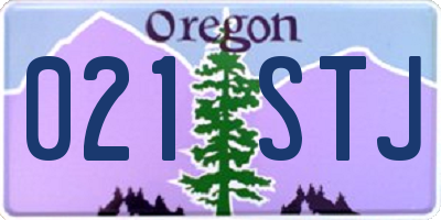 OR license plate 021STJ