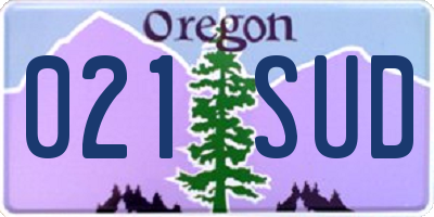 OR license plate 021SUD