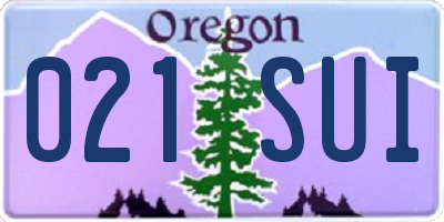 OR license plate 021SUI