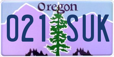 OR license plate 021SUK