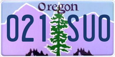OR license plate 021SUO