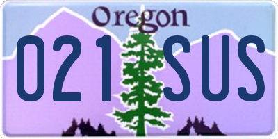 OR license plate 021SUS