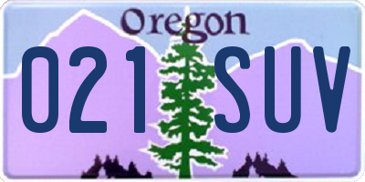 OR license plate 021SUV