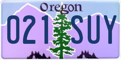 OR license plate 021SUY