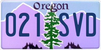OR license plate 021SVD