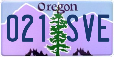 OR license plate 021SVE