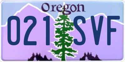 OR license plate 021SVF